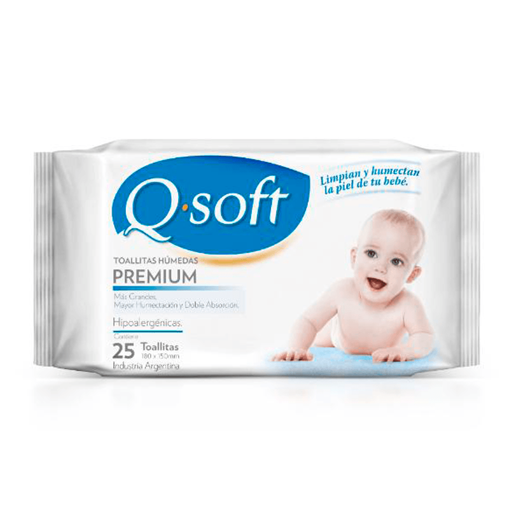 Toallitas Húmedas Q-Soft Limpieza Facial Qsoft x 25u