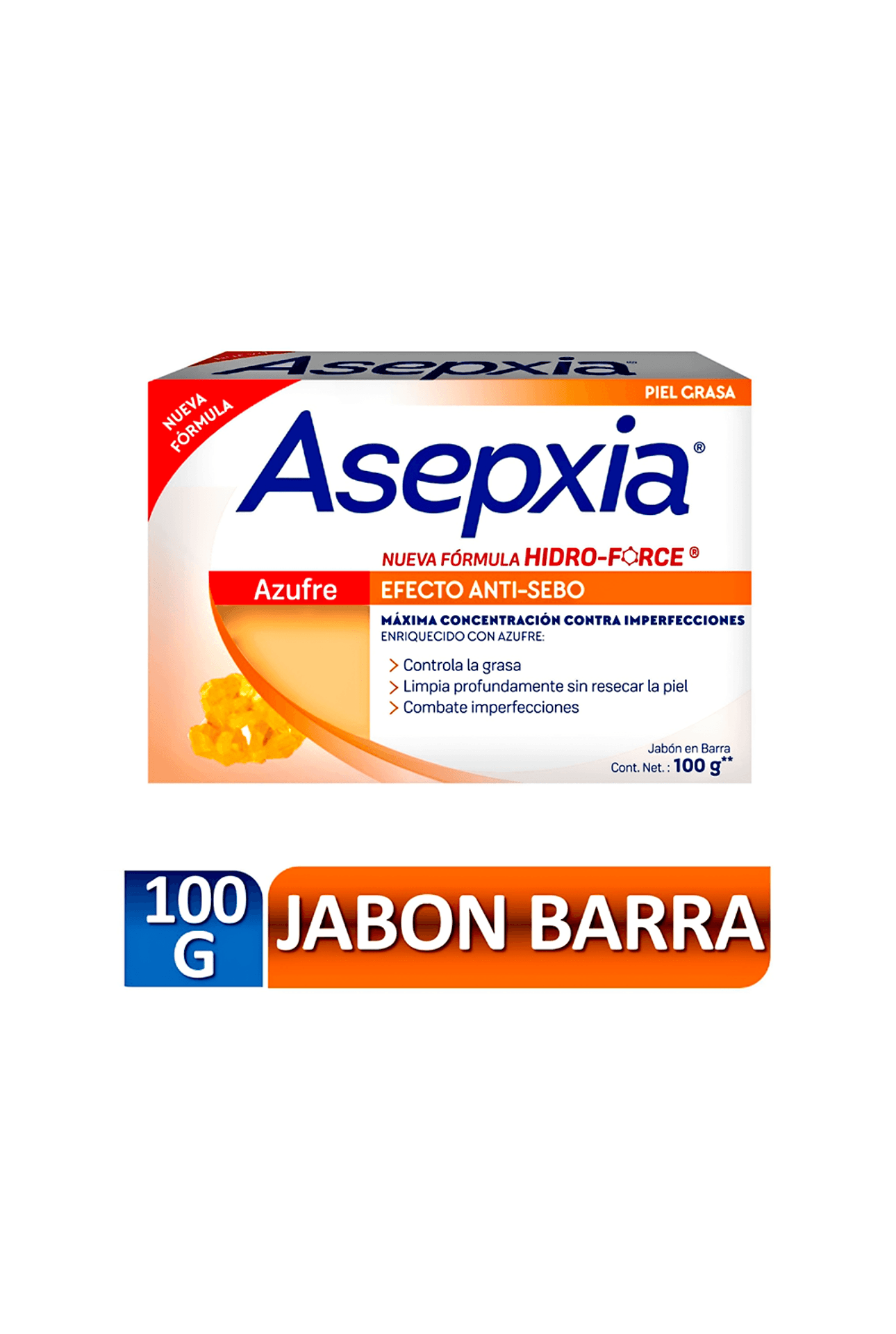 BARRA ASEPXIA AZUFRE 100 GRS.