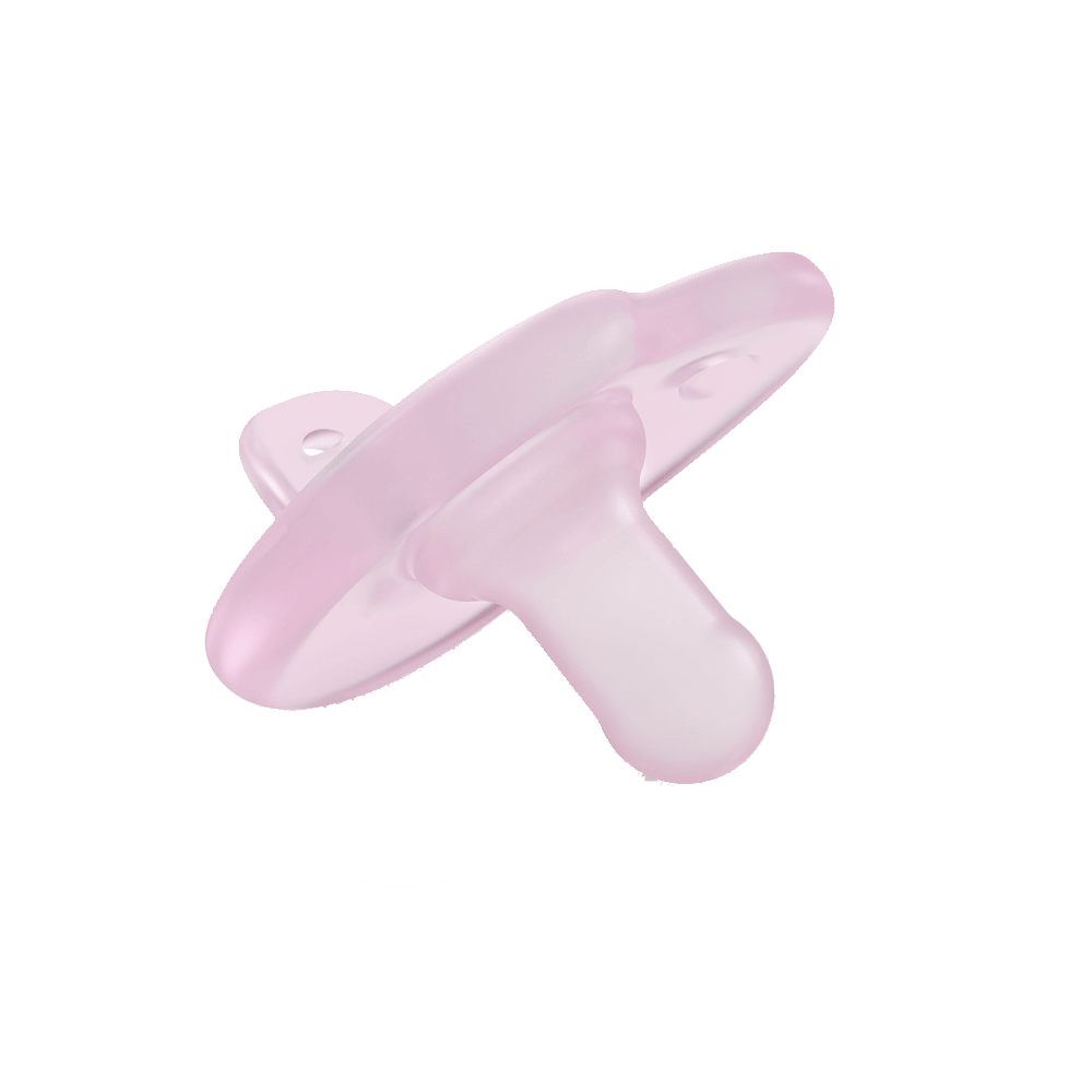 Dúo chupetes rosa y transparente Avent 0/6 meses - Ropita Linda