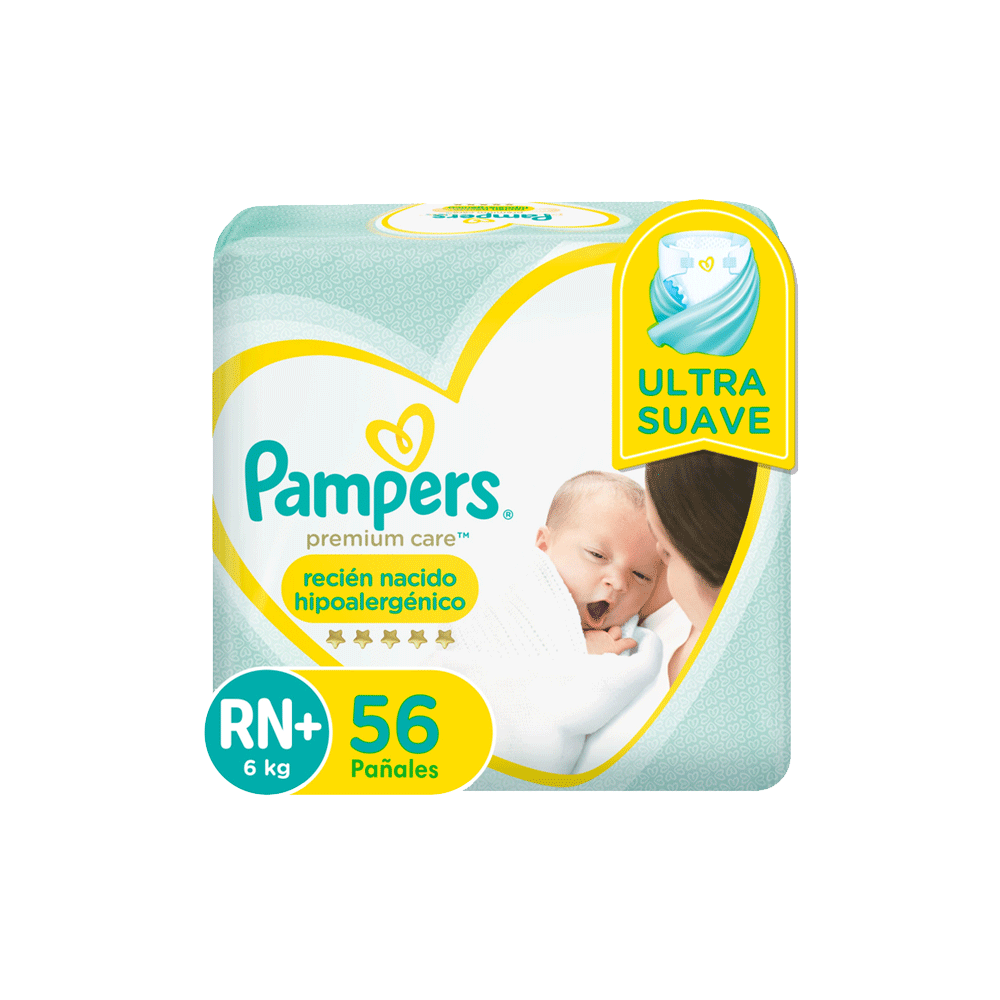 Pañal Pampers Premium Care Recién Nacido x 56 unid