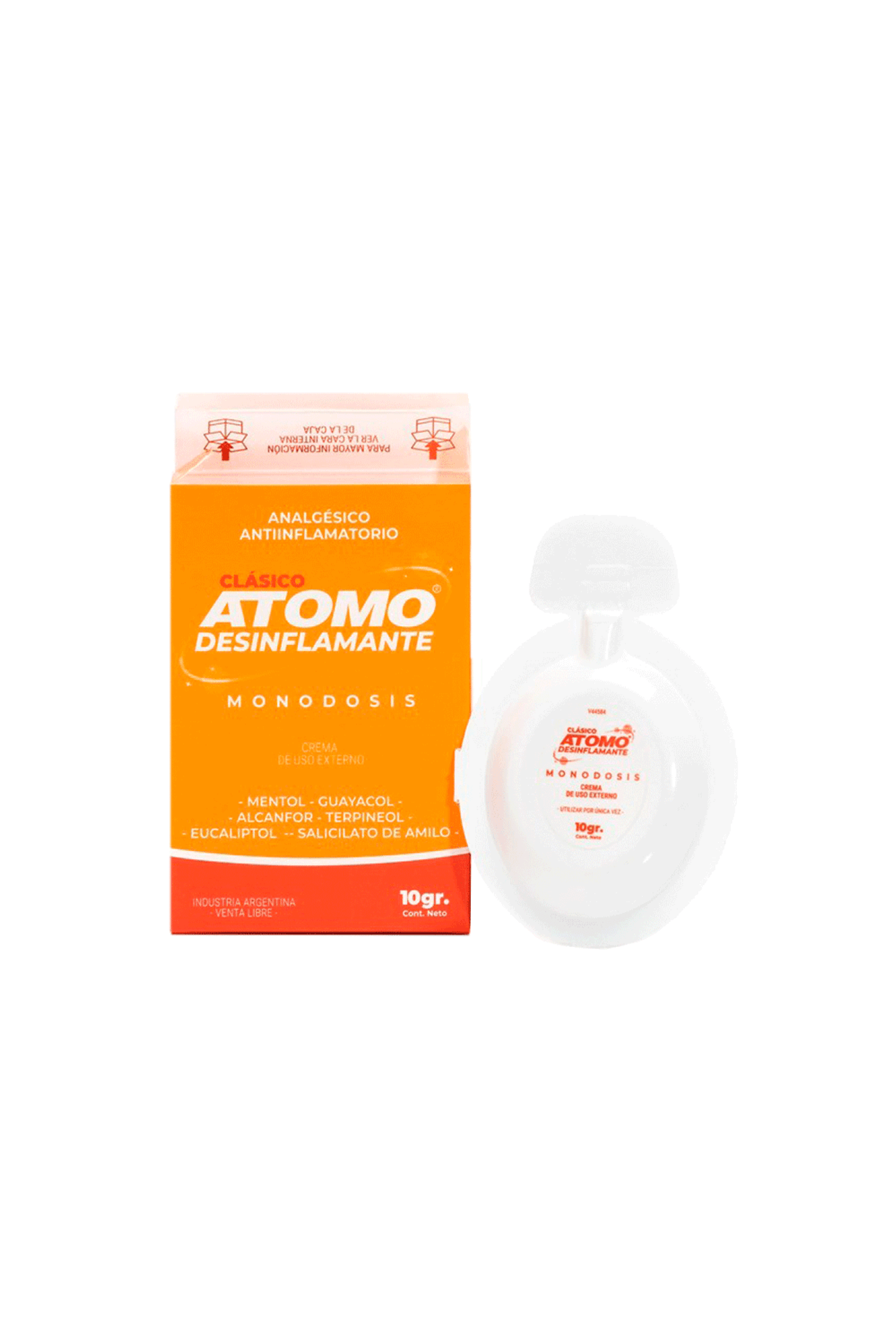 Crema Analgésica Atomo Desinflamante Clásico Monodosis x 10 gr