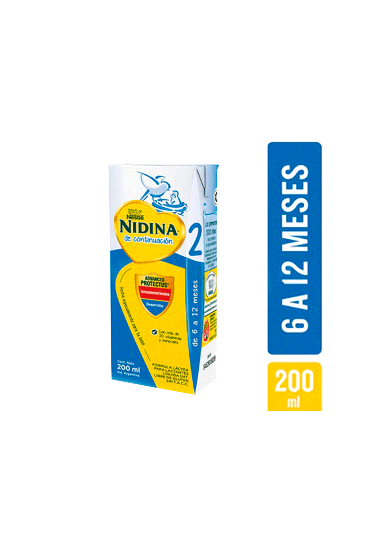 Nidina Bebé 1 Nestlé Leche Fórmula Láctea Brick 200 ml Pack x 24 Unidades