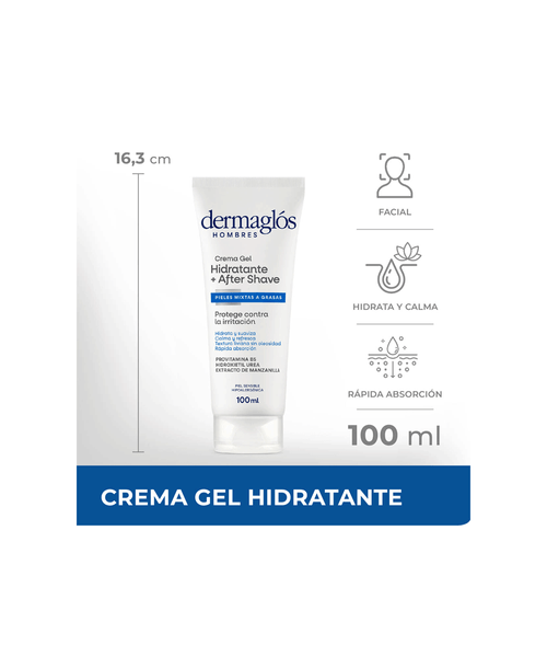 Dermaglos-Crema Gel Dermaglós Hombre-7793742008306s Hidratante After Shave x100 ml