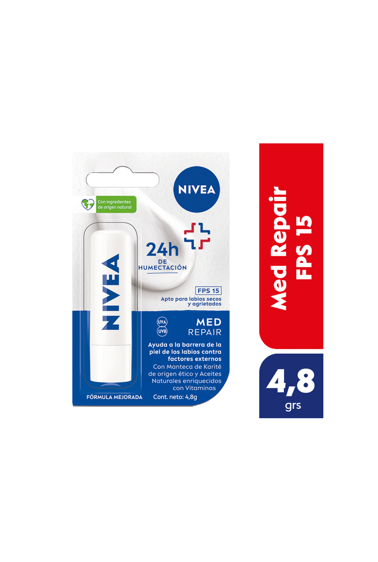Protector labial humectante NIVEA Derma Care FPS 15 4,8 grs ...