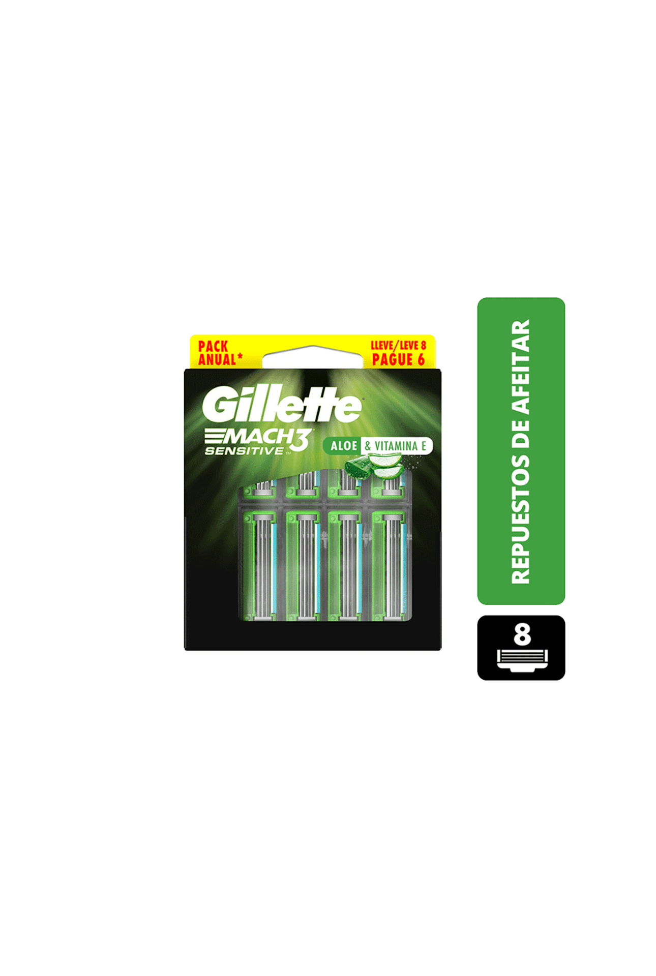 Cartuchos-Para-Afeitar-Gillete-Mach3-Sensitive-x-8-unid-Gillette