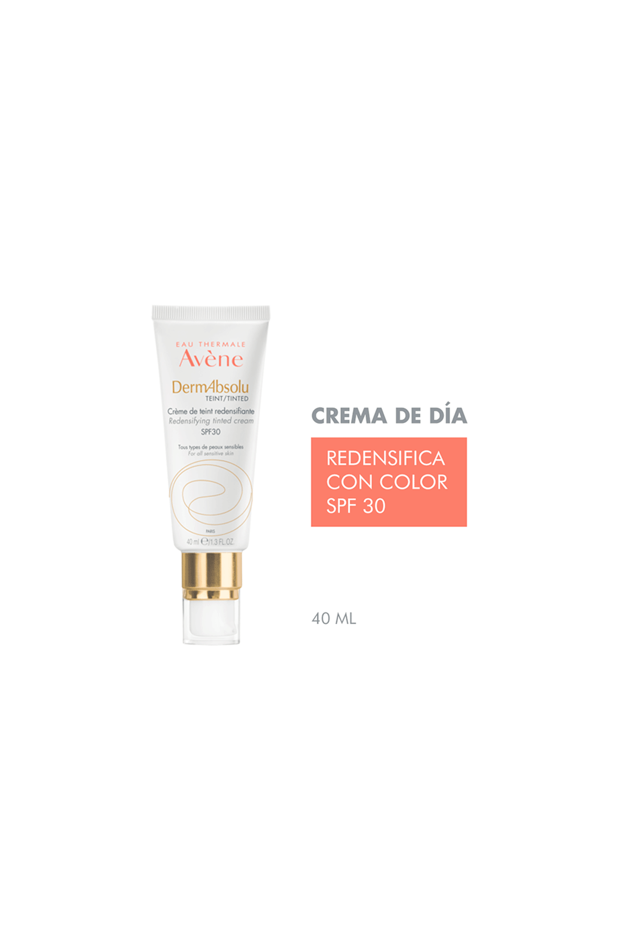 Crema de Día Anti-edad Avene Dermabsolu a Color SPF 30+ x 40 ml ...