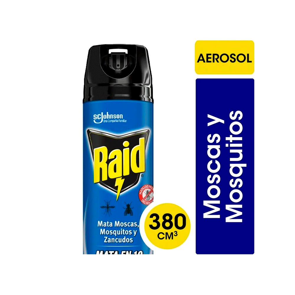 Insecticida Raid Mata Moscas Y Mosquitos Aerosol x 380 ml ...